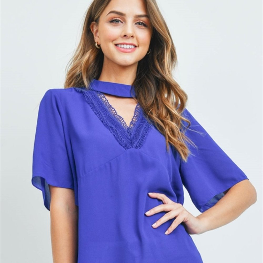 New Junior's Sexy Boutique Blue choker top